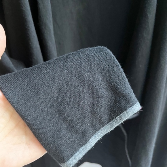 J. McLaughlin Sz L Black Gray Cardigan Sweater Open Cascade Soft Knit - Picture 6 of 9